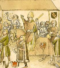 Einzug Johannes XXIII. 1414 in Konstanz, Richentalchronik. Rosgartenmuseum Einzug Johannes XXIII. 1414 in Konstanz